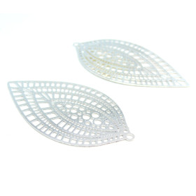 AE115240 Lot de 4 Estampes pendentif filigrane Cercle 30mm Crème