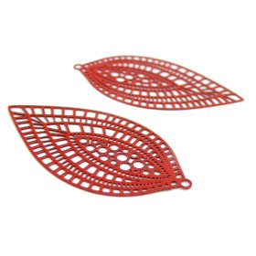 AE115742 Lot de 4 Estampes pendentif filigrane Marquise 24 par 45mm Noir