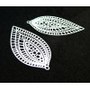 AE115742 Lot de 4 Estampes pendentif filigrane Marquise 24 par 45mm Blanc