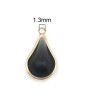 PS110132588 PAX 4 pendentifs Goutte de Verre Gris 18mm métal Doré