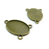 Supports de Pendentif Connecteur TRIPLE 18 par 25mm métal couleur Bronze