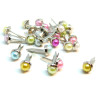 PS1172993 PAX 20 attaches parisiennes ou Brads 15mm  Strass Metal Multicolores