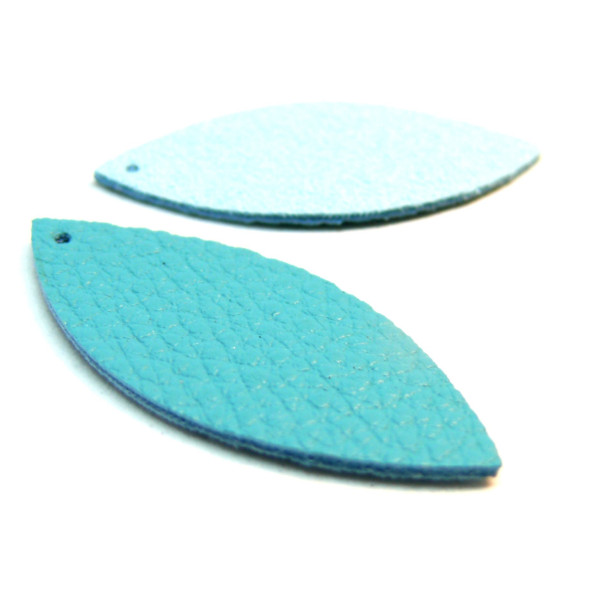 PS110159036 PAX 10 pendentifs simili cuir Marquise 4cm