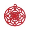 Estampes pendentif filigrane Arabesque 35mm Rouge