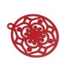 PS110206694 PAX de 4 Estampes pendentif filigrane Arabesque 35mm Rouge