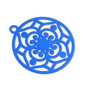 PS110206697 PAX de 4 Estampes pendentif filigrane Arabesque 35mm Orange