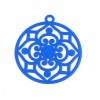 PS110206696 PAX de 4 Estampes pendentif filigrane Arabesque 35mm Bleu Roi