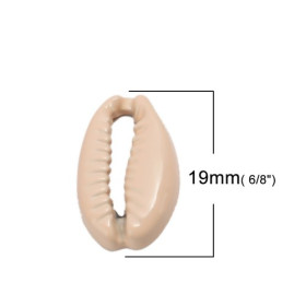 PS110208251 PAX 5 pendentifs breloque Coquillage Cauri Emaille résine sur metal 