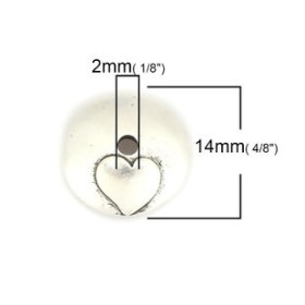 S110215626 PAX 10 embouts calottes coupelles 14mm avec Coeur metal couleur Argent Antique  