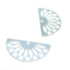 Estampes pendentif filigrane demi cercle Eventail Argent Vif 10 par 19mm