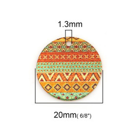 PS110131796 PAX 5 pendentifs breloques stardust Ronde 20mm Geometrique Doré