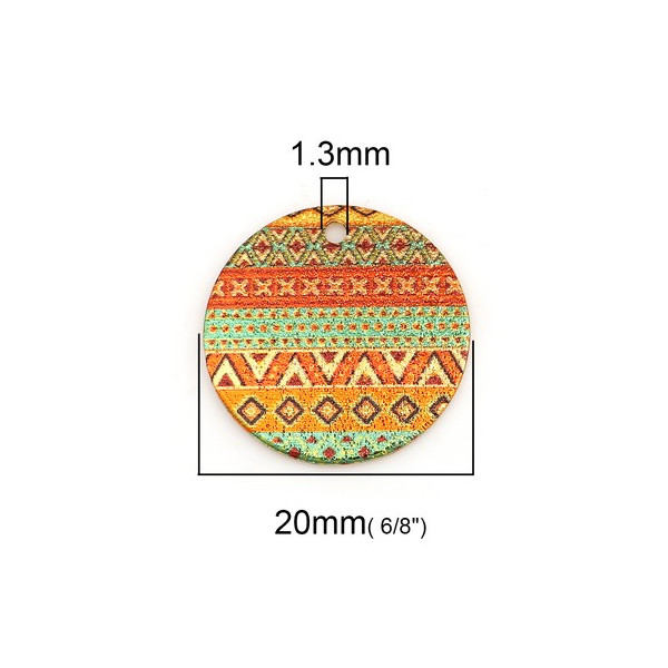 Pendentifs Breloques Stardust Ronde 20mm Géométrique Doré