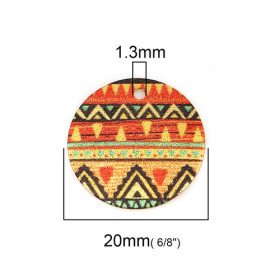 PS110131794  PAX 5 pendentifs breloques stardust Ronde 20mm Geometrique Doré