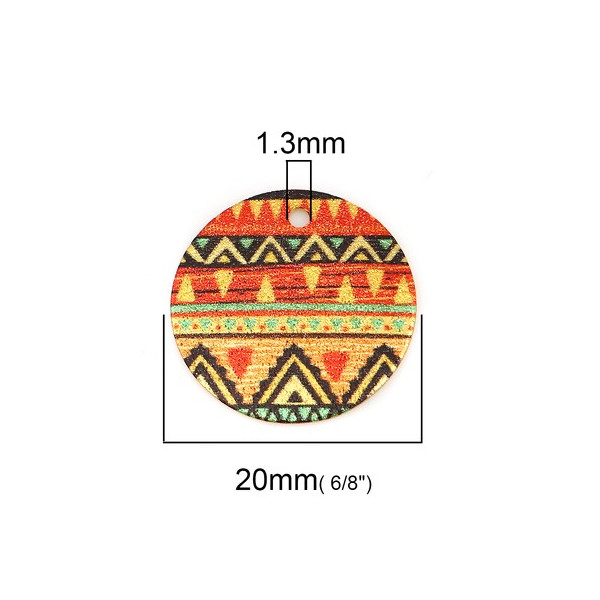 Pendentifs Breloques Stardust Ronde 20mm Géométrique Doré