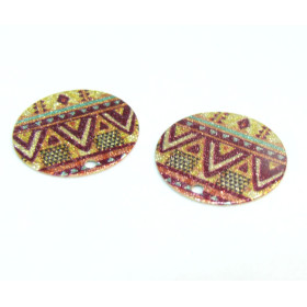 Pendentifs breloques stardust Ronde 20mm Géométrique Doré