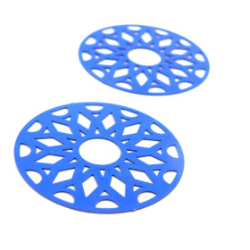 Estampes pendentif filigrane Mandala 33mm Bleu Roi