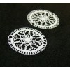 AE114293 PAX de 4 Estampes pendentif filigrane filigrane Mandala 23mm Blanc