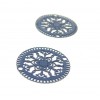 AE114293 PAX de 4 Estampes pendentif filigrane filigrane Mandala 23mm Moutarde
