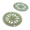 Estampes Pendentif Connecteur Filigrane Mandala 23mm Vert Kaki