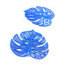 Estampes connecteur filigrane Feuille Montsera 32mm Bleu Roi