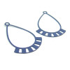 AE119384 Lot de 4 Estampes pendentif filigrane Goutte geometrique Bleu Canard