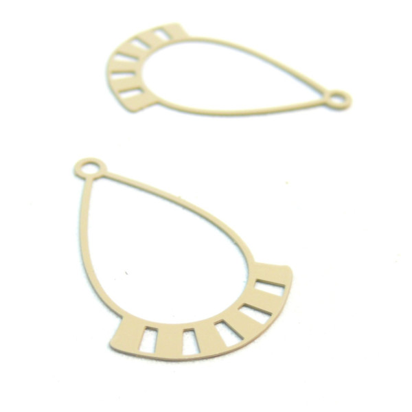 Estampes, pendentif filigrane Goutte Géométrique, finition Crème