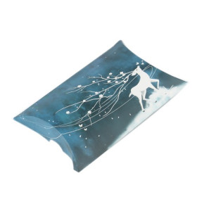 PS110212936 PAX 5 Emballage carton, Emballage Cadeau, berlingots 14cm x9.4cm Rennes de Noel, Christmas