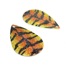 Pendentifs, breloques stardust Goutte 28mm, Tigre Doré