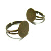 supports de bague plateau lisse anneau double 12mm Laiton couleur Bronze
