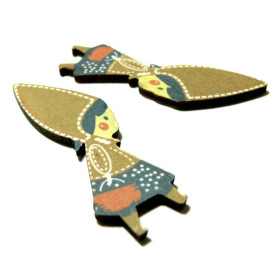 1 cabochon bois pour création de pendentif ou bouton chaperon ref 4