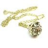 S11145714 PAX 1 Sautoir de 80cm Pendentif Cage Bola de Grossesse Fleurs 16mm cuivre couleur Bronze