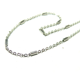 Chaine maille Forçat Fine et rectangle metal couleur Argent Vif 2,2 par 1,6mm Qualité Cuivre