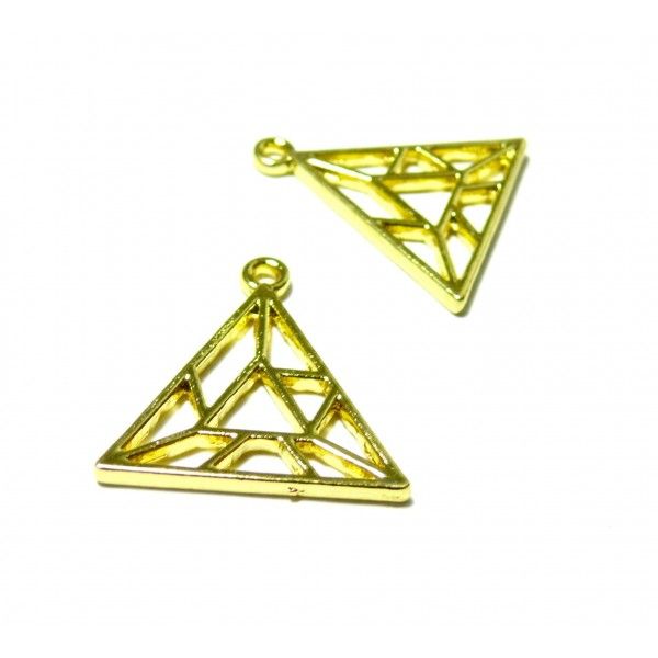 Pendentifs Triangle, Triangulaire 24mm couleur Doré