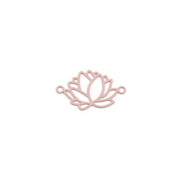 Estampes pendentif connecteur filigrane Fleur de lotus 23mm métal Vieux Rose