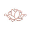 Estampes pendentif connecteur filigrane Fleur de lotus 23mm métal Vieux Rose