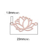 Estampes pendentif connecteur filigrane Fleur de lotus 23mm métal Vieux Rose