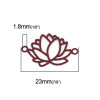 Estampes pendentif connecteur filigrane Fleur de lotus 23mm métal Bordeaux
