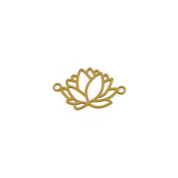 S11216307 PAX de 10 Estampes pendentif connecteur filigrane Fleur de lotus 23mm métal couleur Bordeaux