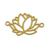 Estampes pendentif connecteur filigrane Fleur de lotus 23mm métal couleur Moutarde