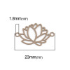 Estampes Pendentif Connecteur Filigrane Fleur de Lotus 23mm Métal Taupe