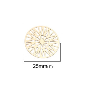 PS110200101 – Lot de 5 Estampes Pendentif Connecteur Filigrane Géométrique 25mm Métal Doré