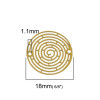 PS110204939 PAX de 10 Estampes pendentif connecteur filigrane Spirale 18mm métal couleur Moutarde