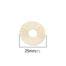 PS110200099 PAX de 5 Estampes pendentif connecteur filigrane Geométrique 25mm métal couleur Doré