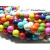 1 fil environ: 50 Perles Rondes synthetiques EN HOWLITE MULTICOLORES 8mm 