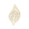 Estampes pendentif connecteur filigrane feuille 28mm métal couleur Taupe