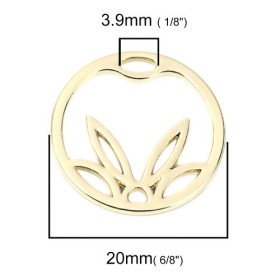 PS110221672 PAX 5 connecteur medaillon Fleur de Lotus 20mm métal couleur Doré