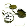 20 pièces: 10 supports Boucles d'oreille DORMEUSE griffe A SERTIR 20mm BRONZE BN1124075 et 10 cabochons