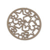 Estampes connecteur filigrane Medaillon Multi etoiles 20mm métal couleur Bordeaux