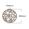 Estampes connecteur filigrane Medaillon Multi etoiles 20mm métal couleur Taupe