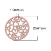 Estampes connecteur filigrane Medaillon Multi etoiles 20mm métal couleur Vieux Rose
